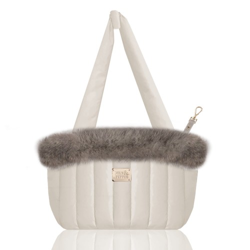 Torba transportowa dla psa Milk &amp; Pepper Nanouk Carry Bag, pikowany poliester, wodoodporna powłoka, wnętrze z mikrofuterka i wyjmowaną poduszką, otwierana z obu stron