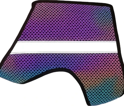 Wielobarwna kamizelka odblaskowa dla psa Finnero GLOW, tęczowy efekt odblaskowy, lekki oddychający poliester, regulowane zapięcia na rzep, dla maksymalnej widoczności po zmroku