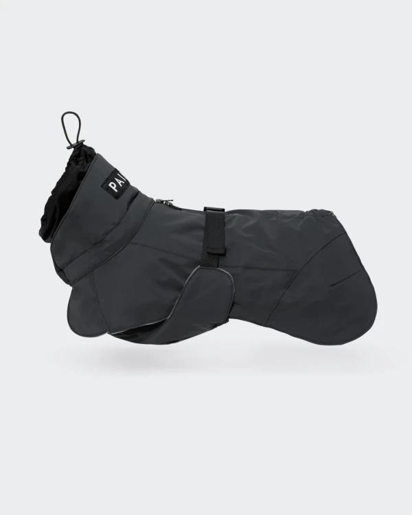 Odblaskowa kurtka zimowa dla psa PAIKKA Visibility Dark, z ociepleniem 3M Thinsulate i podszewką FIR regenerującą mięśnie, wodoodporność 10000 mm, z otworem na szelki