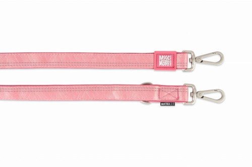 Smycz wielofunkcyjna dla psa Max &amp; Molly Matrix 2.0, regulowana długość (7 funkcji), neoprenowa wyściółka, odblaskowe szwy, obrotowe karabińczyki 360°, długość 200 cm, różowa