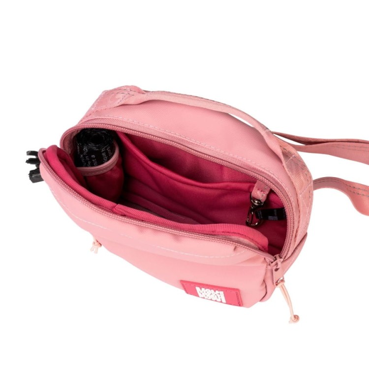 Torba treningowa dla psa Max &amp; Molly Matrix 2.0, wodoodporny materiał, zintegrowany pojemnik na woreczki, regulowany pas biodrowy, odblaskowe przeszycia kolor różowy