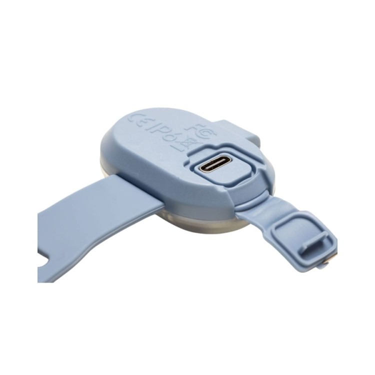 Lampka bezpieczeństwa LED, kolor niebieski, gniazdo USB C do ładowania