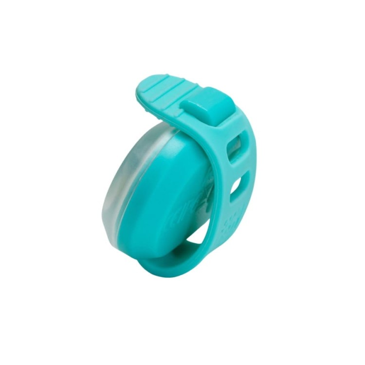 Zapięta lampka bezpieczeństwa LED Max&amp;Molly, kolor turkusowy