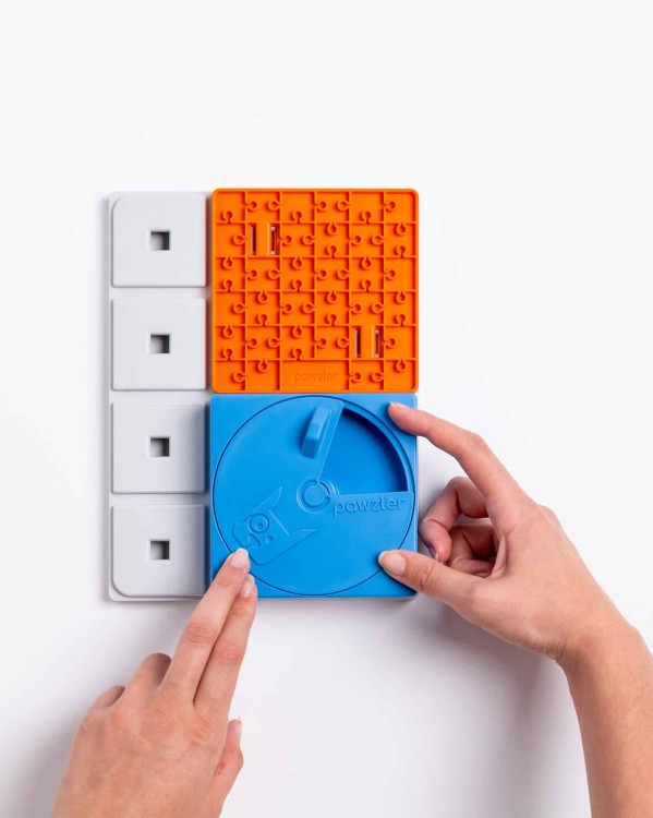 Zestaw Pawzler Beginner Set, interaktywna zabawka logiczna Poziom 1 dla psa, puzzle na smakołyki z bezpiecznego silikonu, rozwija węch i koncentrację