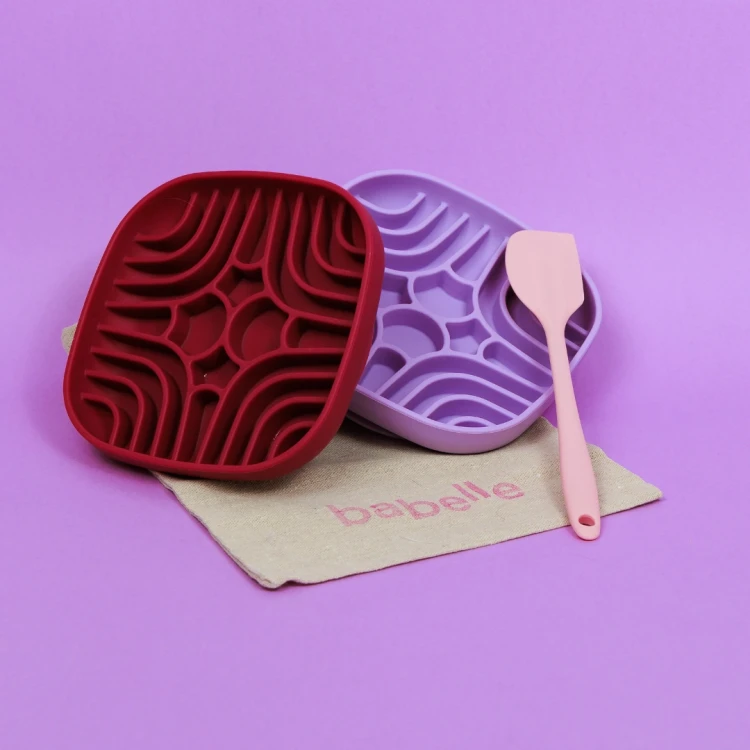 Szpatułka Babelle Lickmat Spatula z silikonu spożywczego BPA-Free, do precyzyjnego i szybkiego rozsmarowywania karmy na macie do lizania dla psa