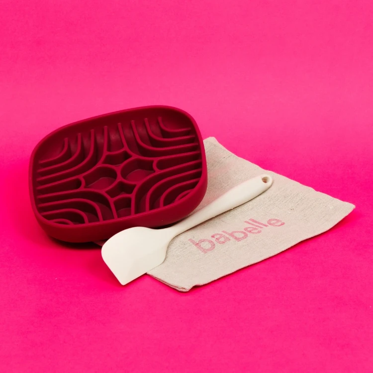 Szpatułka Babelle Lickmat Spatula z silikonu spożywczego BPA-Free, do precyzyjnego i szybkiego rozsmarowywania karmy na macie do lizania dla psa