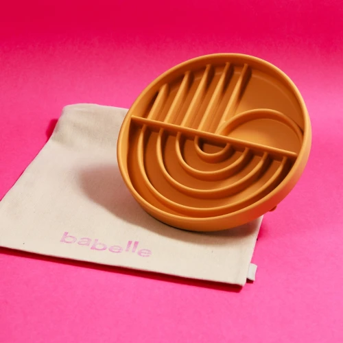 Babelle The Dreamy, okrągła mata do lizania z łukowatym wzorem, z silikonu spożywczego BPA-Free, pomaga psu redukować stres, spowalnia jedzenie i wspiera trawienie