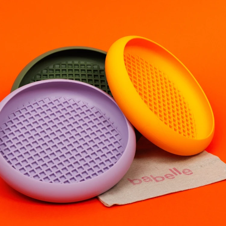 Babelle The Circle, okrągła mata do lizania z uniesionymi brzegami, z silikonu spożywczego BPA-Free, spowalnia jedzenie i pomaga psu redukować stres