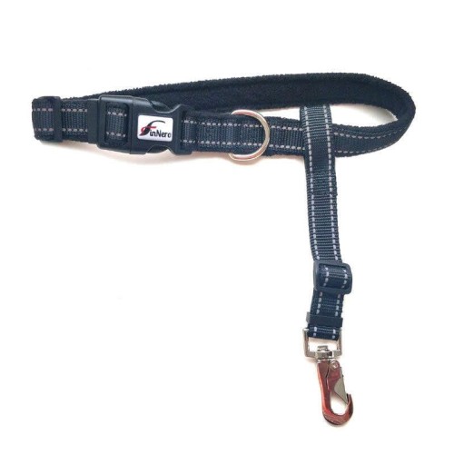 Zabezpieczenie dla psa Finnero Rescue Waist Lock, pas zapobiegający ucieczce z szelek, regulowany obwód, miękkie podszycie z polaru, odblaskowe detale, do użytku z szelkami non-pull