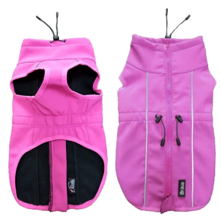 Kurtka softshell dla psa Finnero SPORT, wiatro- i wodoodporna, ciepła polarowa podszewka, zamek na grzbiecie, odblaskowe elementy, elastyczny i oddychający materia