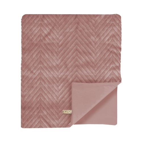 Kocyk dla psa Milk &amp; Pepper Palais Royal Blanket z pikowanego aksamitu w geometryczny wzór Zig Zag, miękki welwet, elegancki dodatek do legowiska, rozmiar 60x80 cm