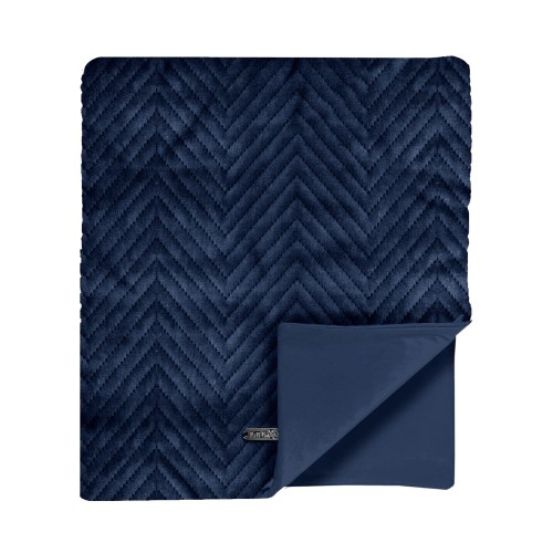 Kocyk dla psa Milk &amp; Pepper Palais Royal Blanket z pikowanego aksamitu w geometryczny wzór Zig Zag, miękki welwet, elegancki dodatek do legowiska, rozmiar 60x80 cm