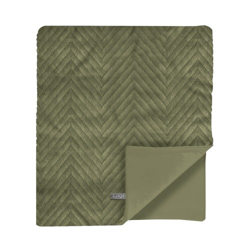 Kocyk dla psa Milk &amp; Pepper Palais Royal Blanket z pikowanego aksamitu w geometryczny wzór Zig Zag, miękki welwet, elegancki dodatek do legowiska, rozmiar 60x80 cm