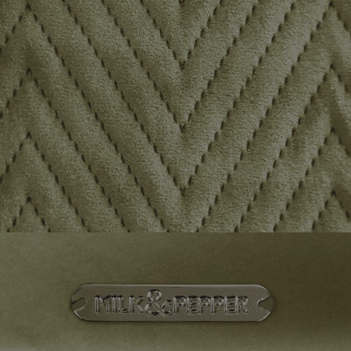 Kocyk dla psa Milk &amp; Pepper Palais Royal Blanket z pikowanego aksamitu w geometryczny wzór Zig Zag, miękki welwet, elegancki dodatek do legowiska, rozmiar 60x80 cm