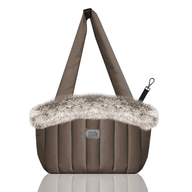 Torba transportowa dla psa Milk &amp; Pepper Nanouk Carry Bag, pikowany poliester, wodoodporna powłoka, wnętrze z mikrofuterka i wyjmowaną poduszką, otwierana z obu stron