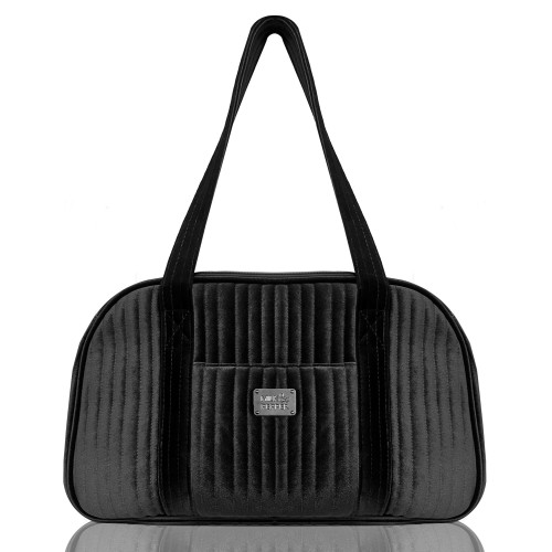 Torba transportowa dla psa Milk &amp; Pepper Andrea Carry Bag, pikowany błyszczący welur, z siatką wentylacyjną, wewnętrzna smycz bezpieczeństwa i wyjmowana poduszka, maks. 7 kg