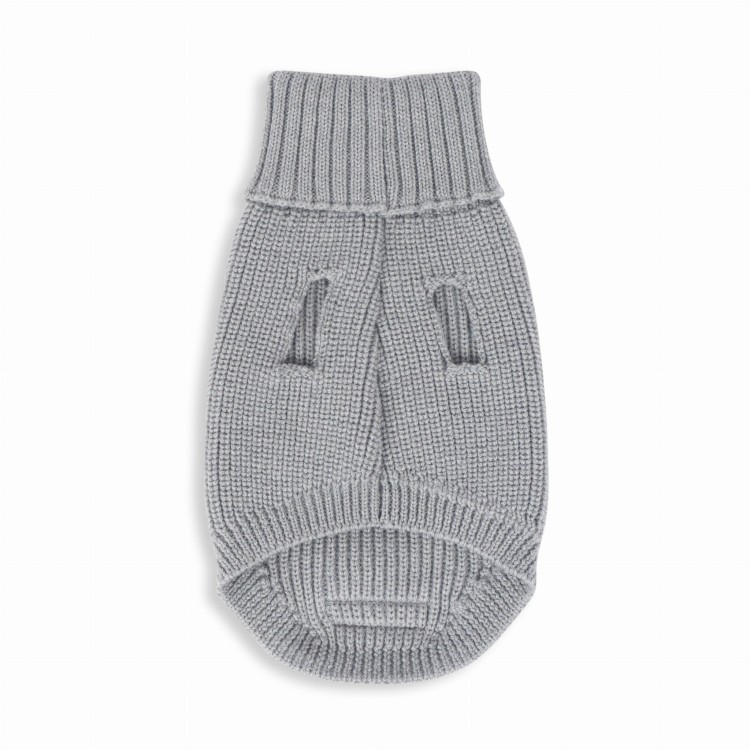 Szary sweter dla psa Tadahzi Unisex z miękkiej wełny merynosów, oddychający, elastyczny krój, idealny na zimowe spacery i chłodne dni