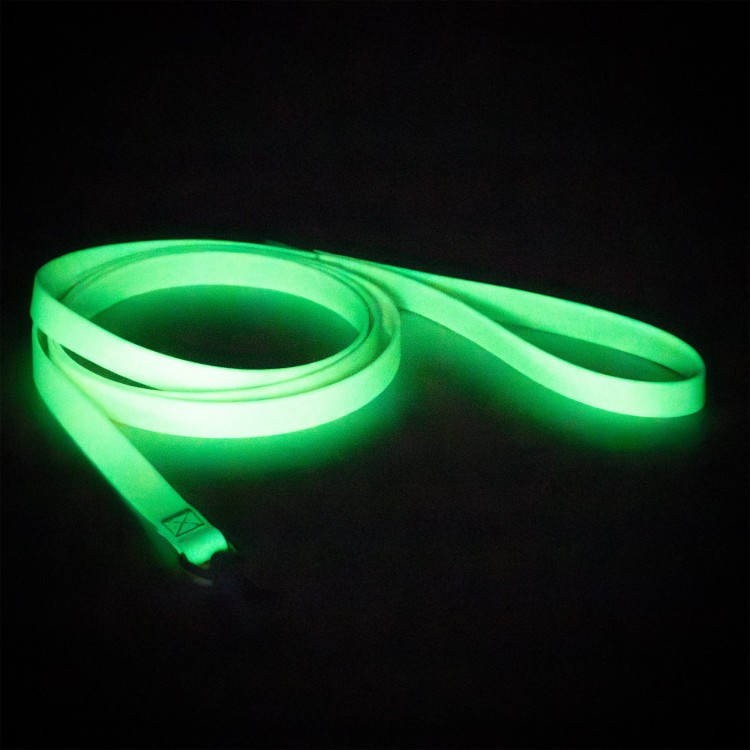 Fluorescencyjna smycz dla psa PAIKKA Glow Leash, świecąca w ciemności, nagrodzona za design, z ergonomicznym uchwytem i blokowanym karabińczykiem twist-lock