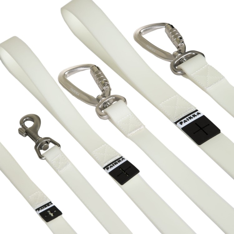 Fluorescencyjna smycz dla psa PAIKKA Glow Leash, świecąca w ciemności, nagrodzona za design, z ergonomicznym uchwytem i blokowanym karabińczykiem twist-lock