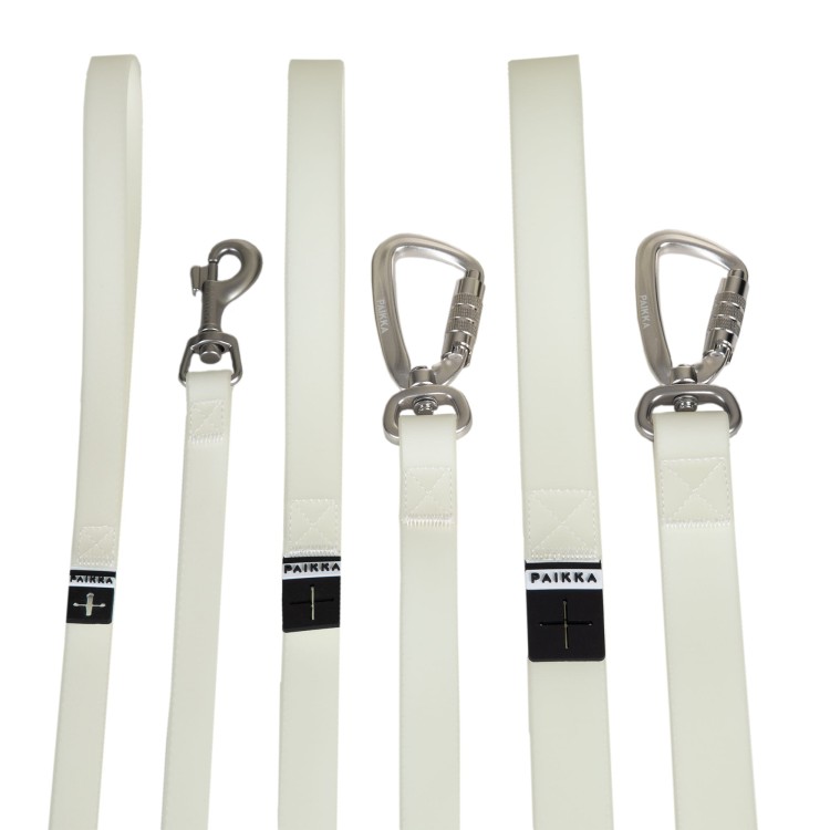 Fluorescencyjna smycz dla psa PAIKKA Glow Leash, świecąca w ciemności, nagrodzona za design, z ergonomicznym uchwytem i blokowanym karabińczykiem twist-lock