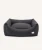 Ekologiczne legowisko CAFIDE Anthracite Black Dog Bed Snozy, z trwałej, czarnej tkaniny i wypełnieniem z recyklingowanej pianki.