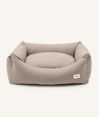 CAFIDE Beige Dog Bed Snozy – ekologiczne, trwałe legowisko dla psa w ciepłym beżowym kolorze, z pokrowcem łatwym do prania i wypełnieniem z pianki polistyrenowej z recyklingu