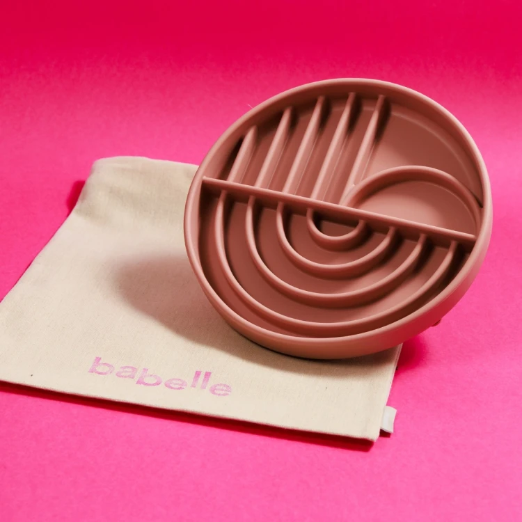 Babelle The Dreamy, okrągła mata do lizania z łukowatym wzorem, z silikonu spożywczego BPA-Free, pomaga psu redukować stres, spowalnia jedzenie i wspiera trawienie