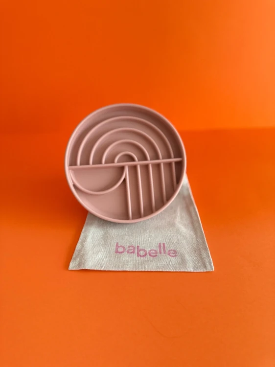 Babelle The Dreamy, okrągła mata do lizania z łukowatym wzorem, z silikonu spożywczego BPA-Free, pomaga psu redukować stres, spowalnia jedzenie i wspiera trawienie