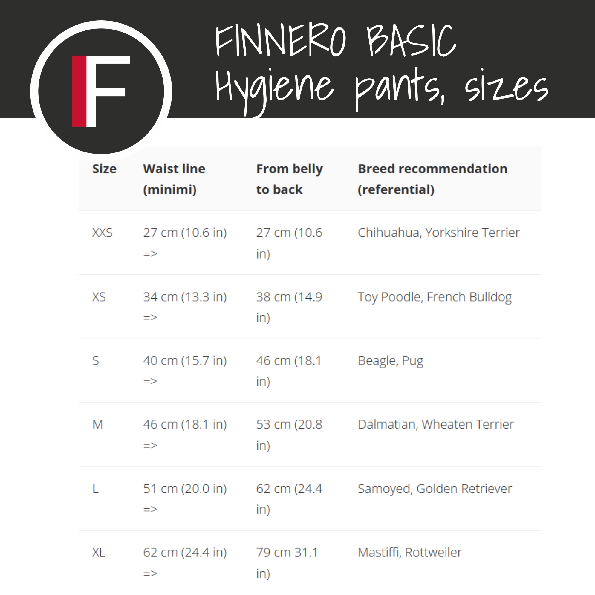 finner basic heat pants tabela rozmiarów